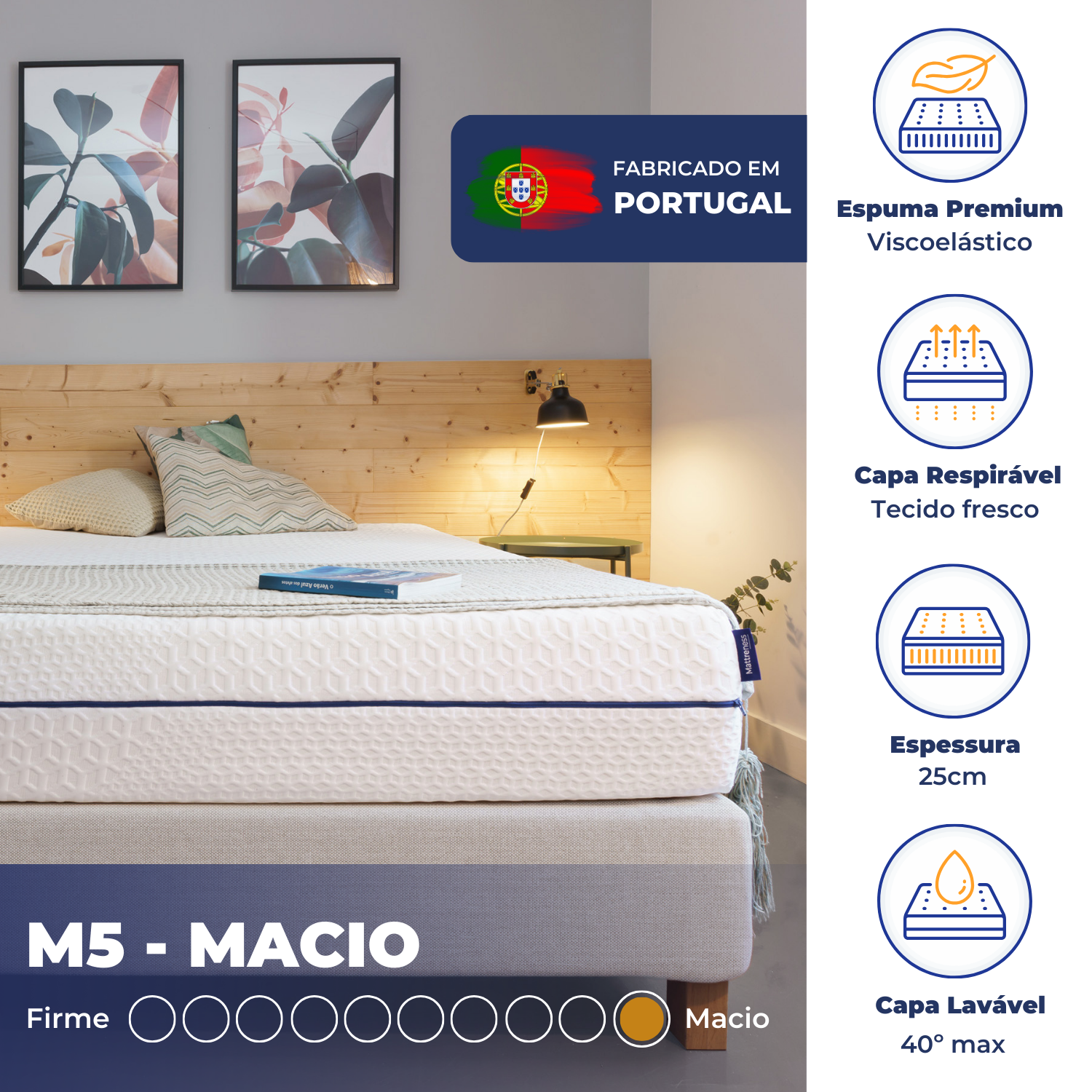 Colchão M5 | Macio | Para quem Dorme de Lado + OFERTA DE PROTETOR